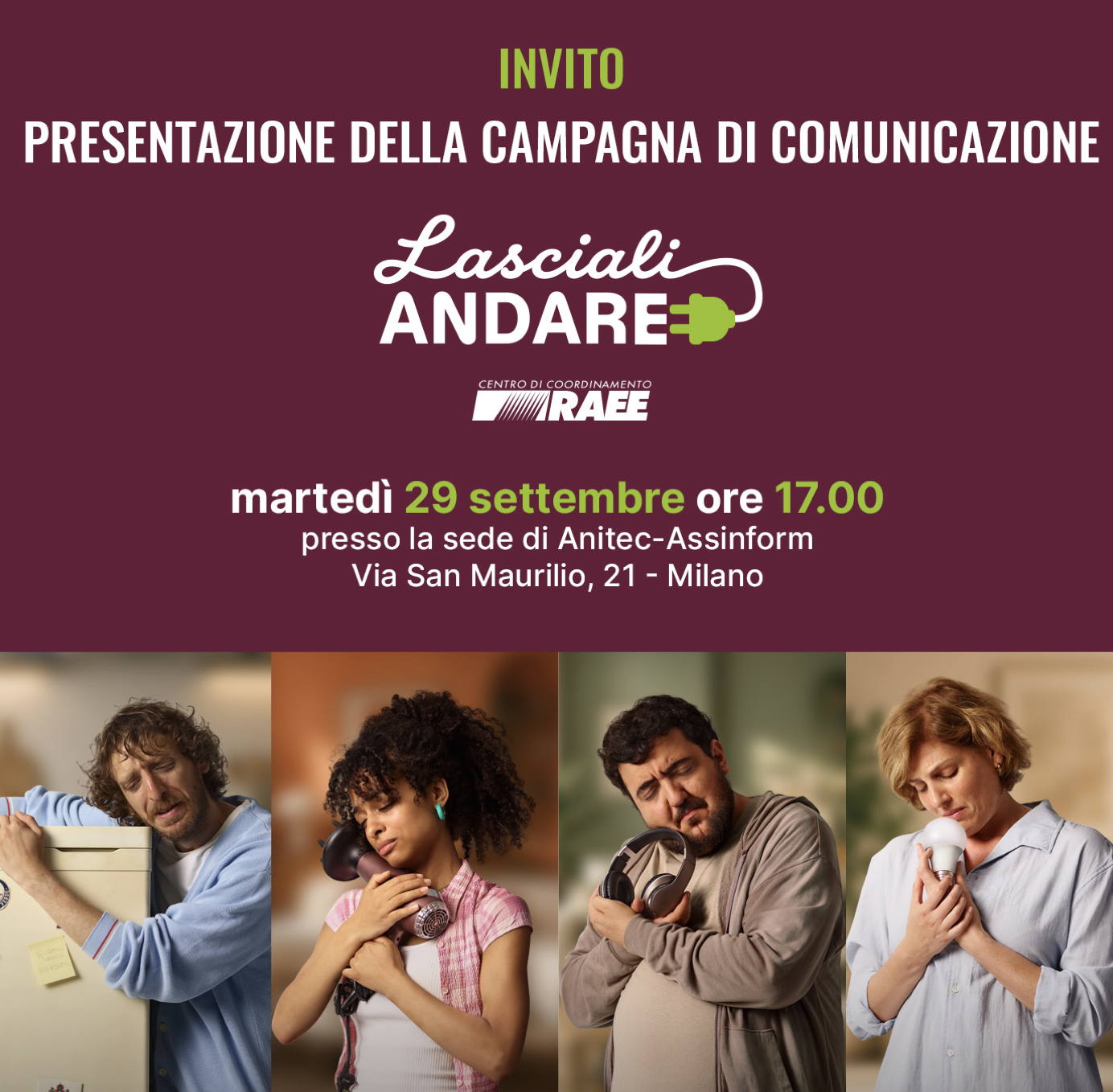 Lasciali andare - Conferenza stampa di Anitec-Assinform per la presentazione della nuova campagna di comunicazione del Centro di Coordinamento RAEE